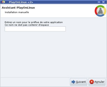 cadre à remplir pour le préfixe de l'application